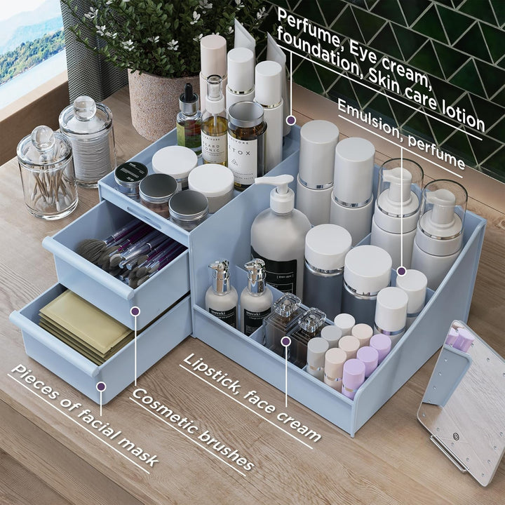 Make Up Kosmetik Organizer mit Schubladen, Makeup Organizer Aufbewahrung Kosmetikbox für Waschtische