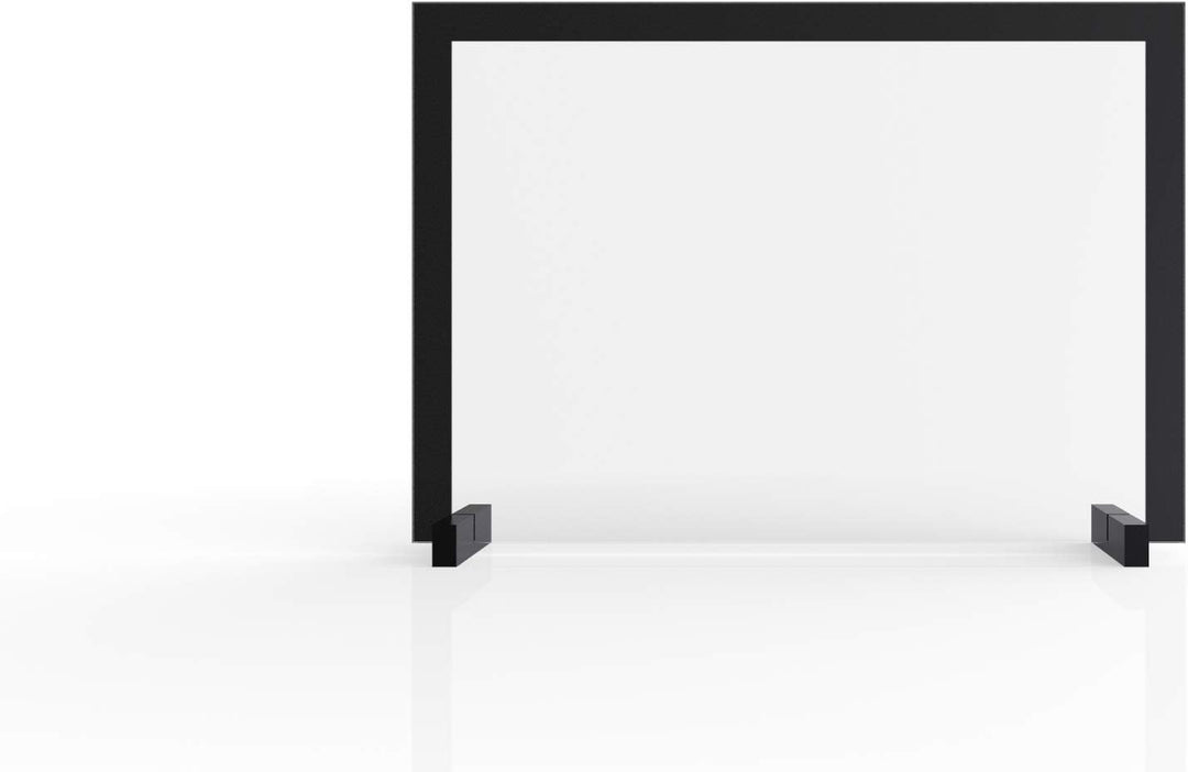 ALLboards Spuckschutz 90x60cm Schwarzer Rahmen, gehärtetes Glas 4mm, Antibakteriell & Virenschutz, H