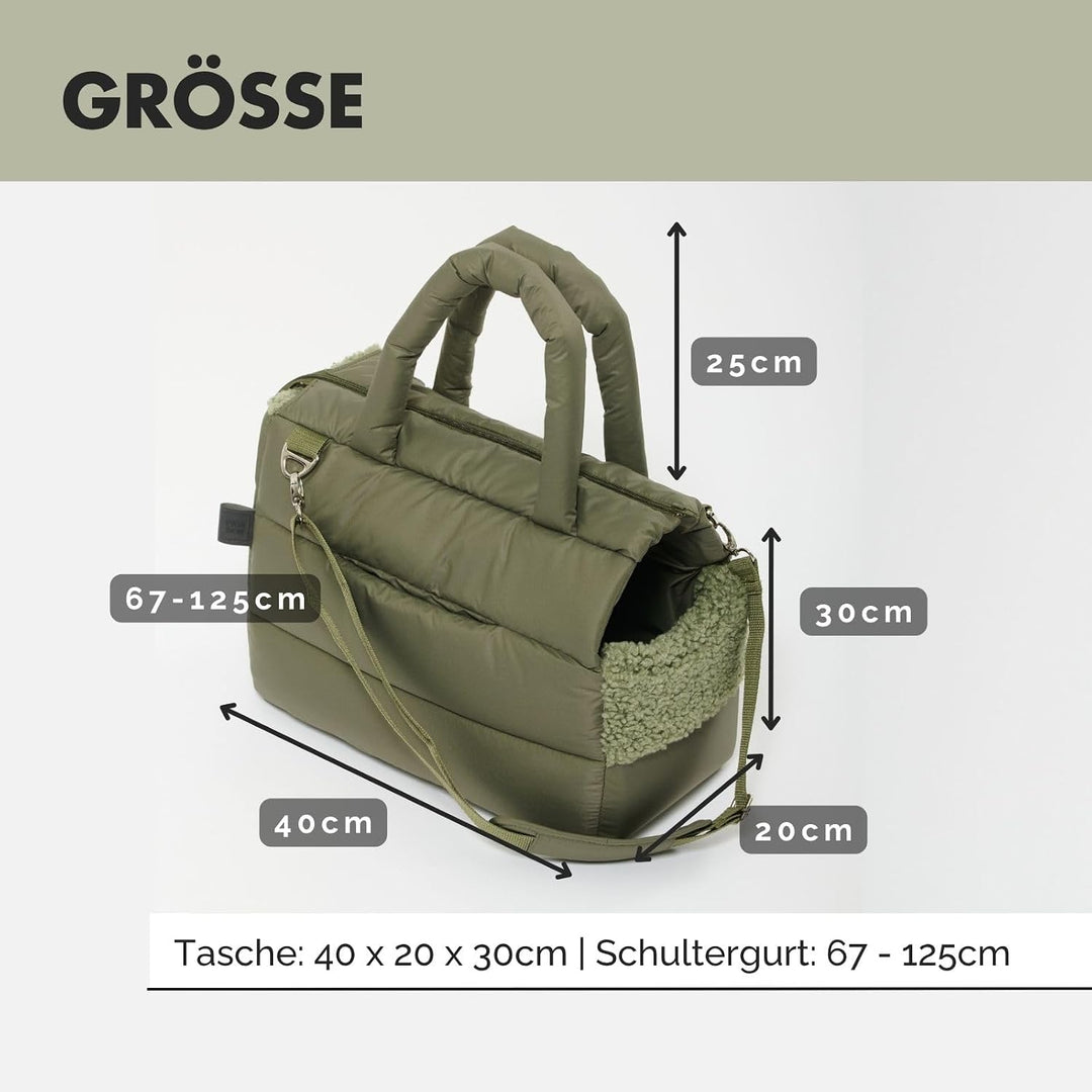 Hundetragetasche SARA | stilvolle Hundetragetasche für kleine Hunde | Wind- & wasserabweisend | Tedd