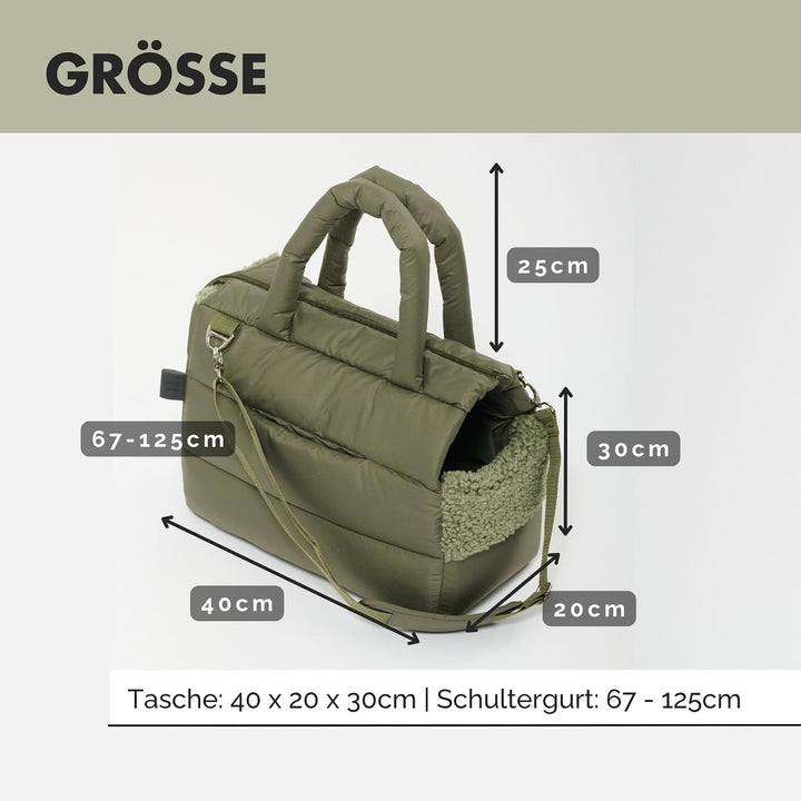 Hundetragetasche SARA | stilvolle Hundetragetasche für kleine Hunde | Wind- & wasserabweisend | Tedd