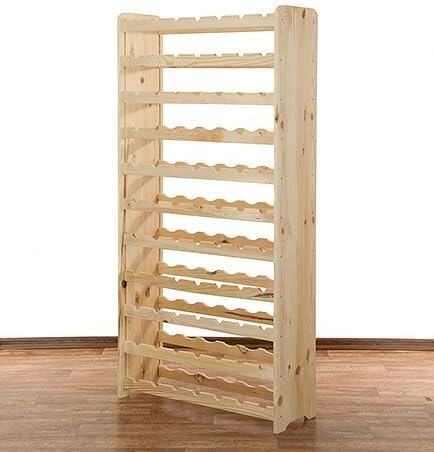 PROREGAL Weinregal PINOTWINE C | HxBxT 138,4x72,8x26,5cm | 77 Flaschen | Massives Kiefernholz | Natu