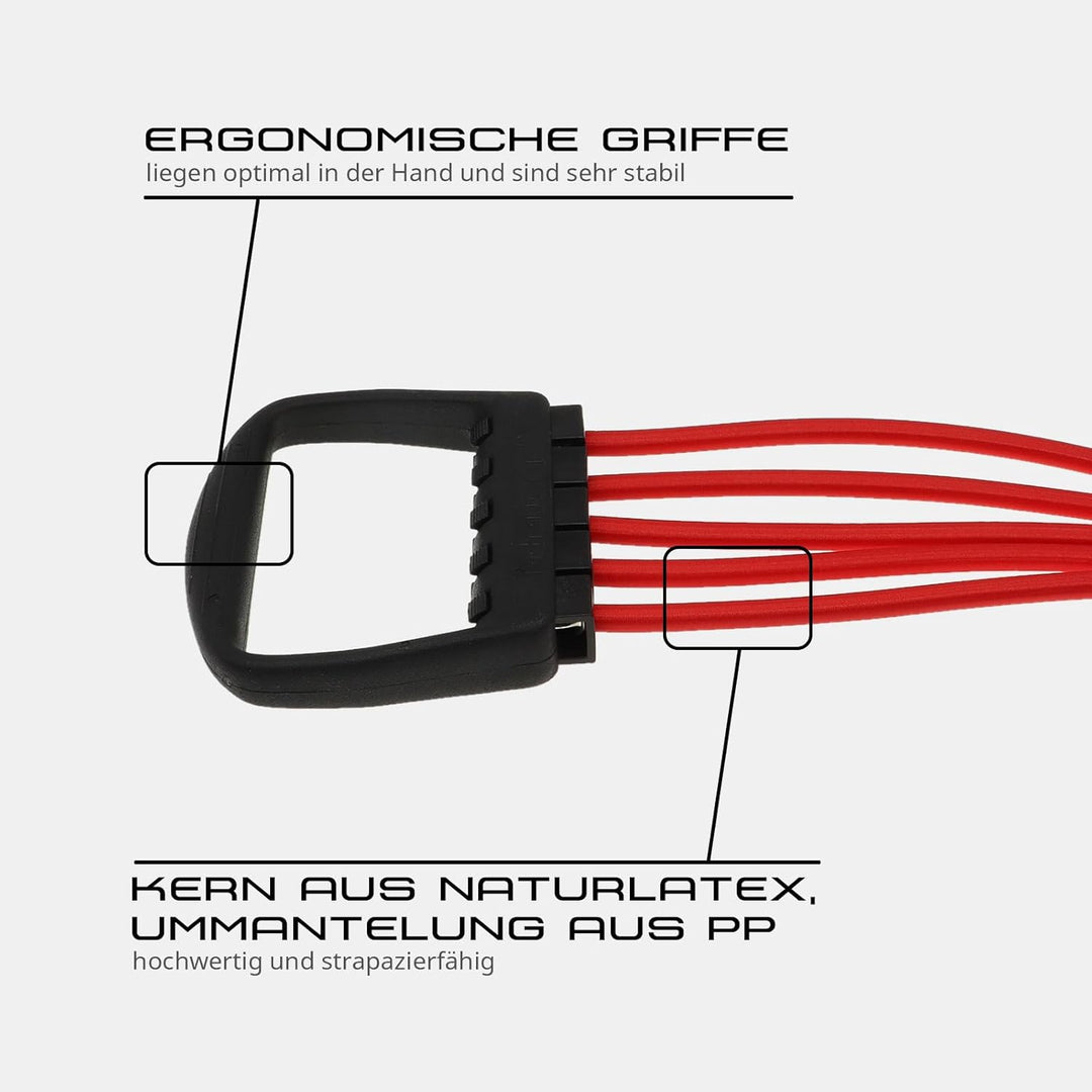Expander Elastikon Fitness Training Sport Zugfeder Widerstand 15-75 kg, rot