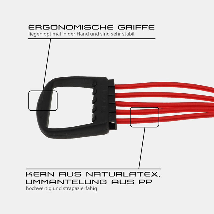 Expander Elastikon Fitness Training Sport Zugfeder Widerstand 15-75 kg, rot