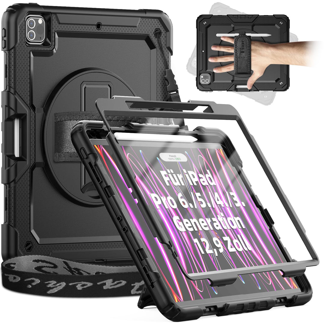 Timecity Hülle für iPad Pro 12.9 Zoll (6./5./4./3. Generation 2022/2021/2020/2018) Stossfeste Schutz