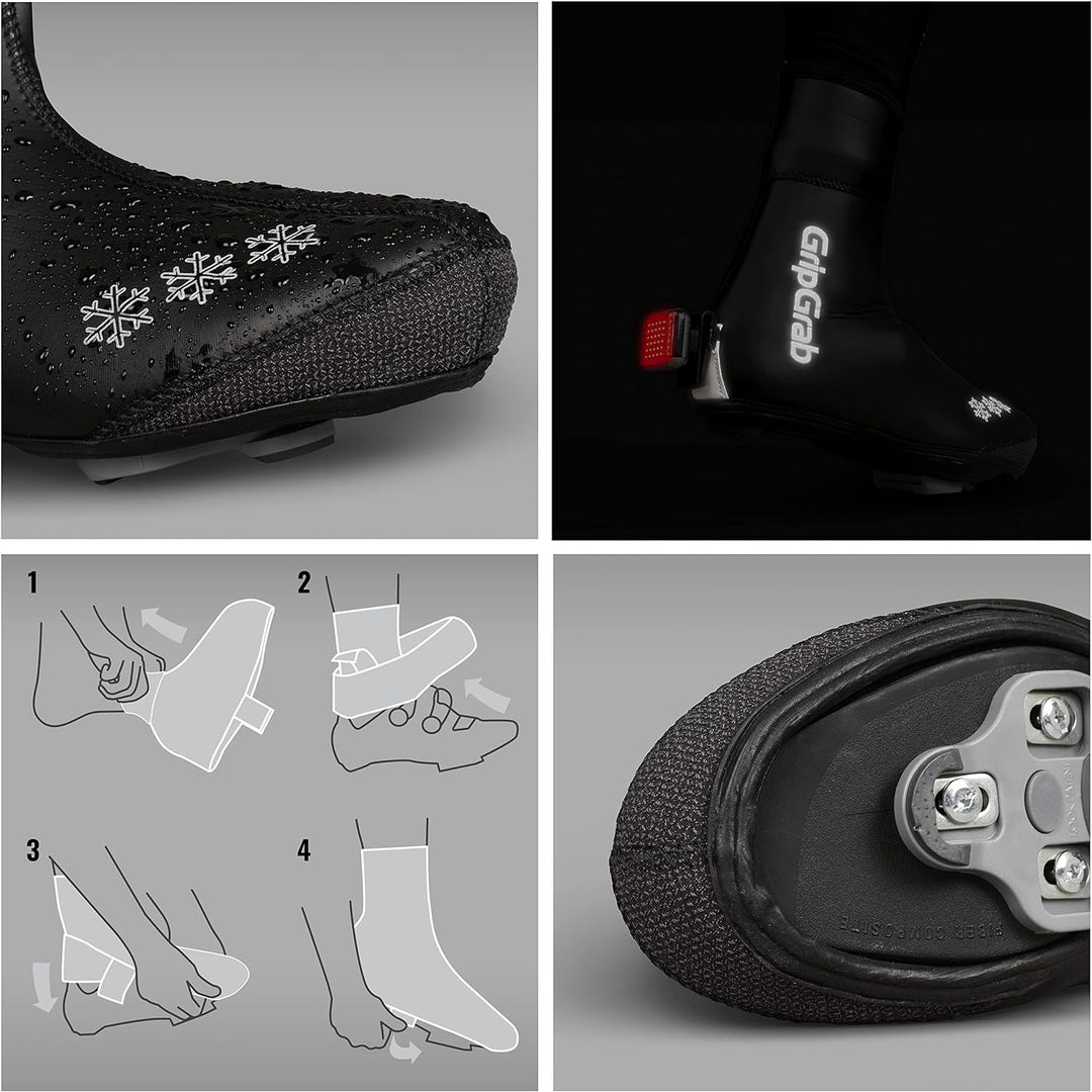 GripGrab Arctic Gefütterte Winter Rennrad Überschuhe Extrem Warme wasserdichte Winddichte Thermo Rad