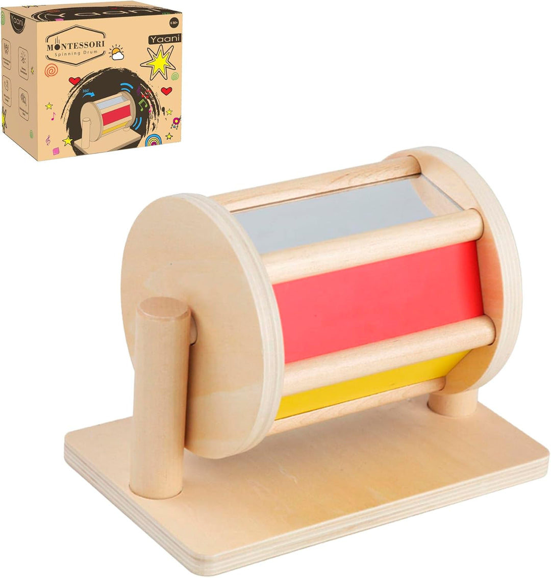 YAANI Montessori Spinning Drum Montessori Spielzeug für Säugling 6-12 Monate 1 Jahr alte Babys Klein