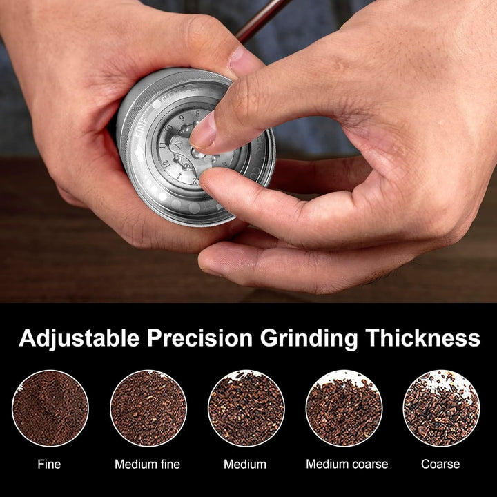 NewlukPro M6 Kaffeemühle Handbuch, Kapazität 25g, Hand Kaffeemühle Sharp Hexagonal Mahlkern, tragbar