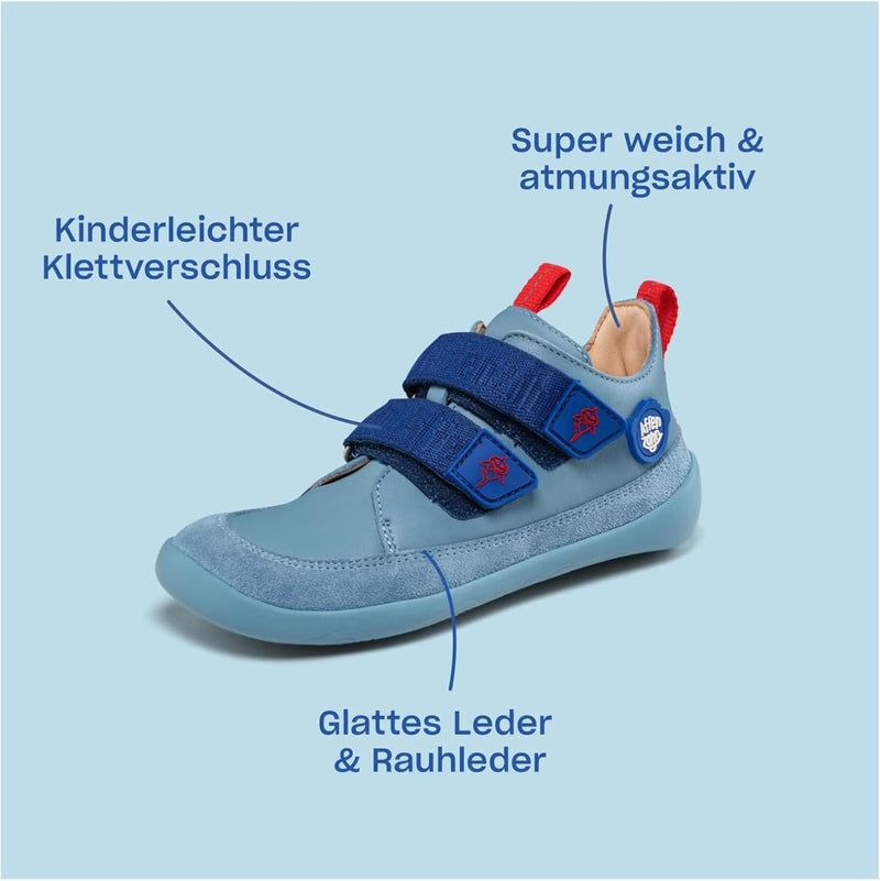 Affenzahn Barfussschuh Leder Buddy mit Klettverschluss, weich, rutschfest, für Jungen und Mädchen in