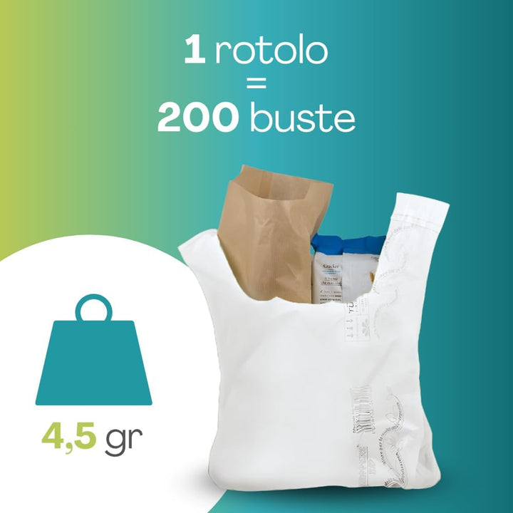Palucart® Biologisch abbaubare Hemdchentragetaschen auf Rolle aus Mater-Bi Knotenbeutel entsprechend