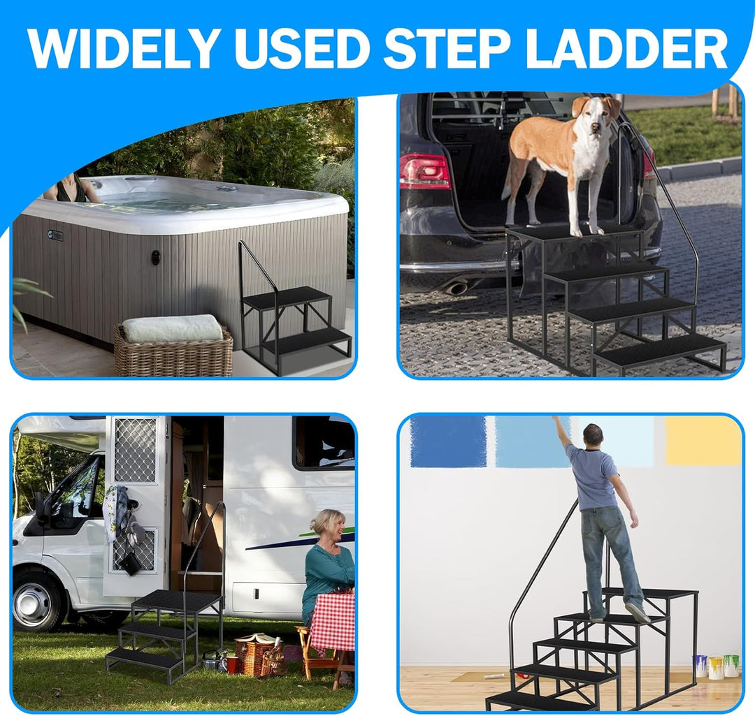 3 Stufen Trittstufe mit 2 Griff, RV Trittleiter|Poolleitern|Stufen im Freien Haustiertreppe, Standtr
