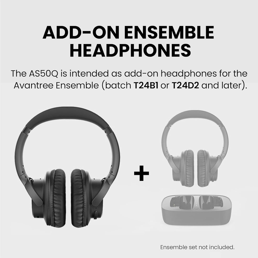 Avantree AS50Q - Add-On Headphones for Ensemble TV Set - Compatible with Batch T24B1 or T24D2 and La