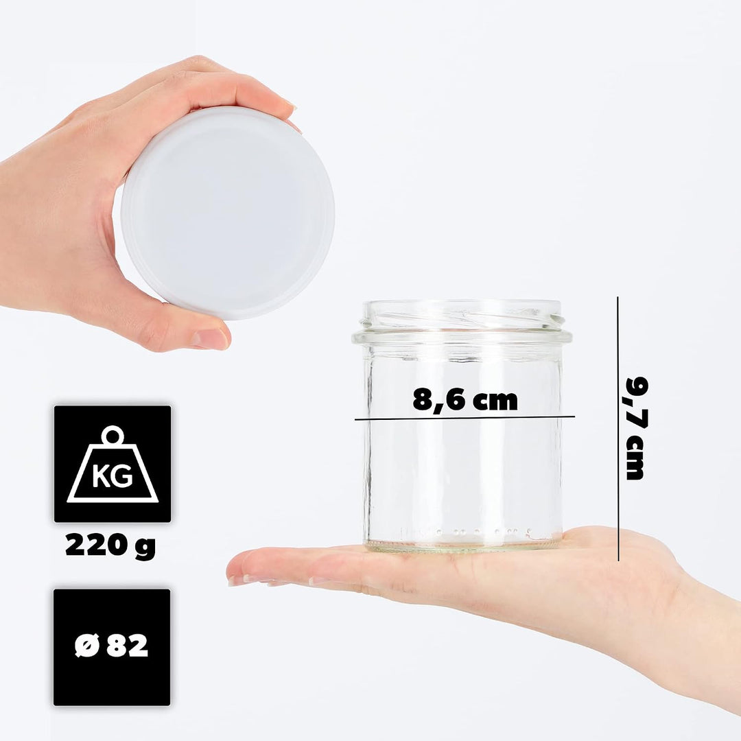 KADAX 10er Set Marmeladengläser 350ml TO82, Einmachgläser Vorratsgläser Mason Jar mit Schraubdeckel,