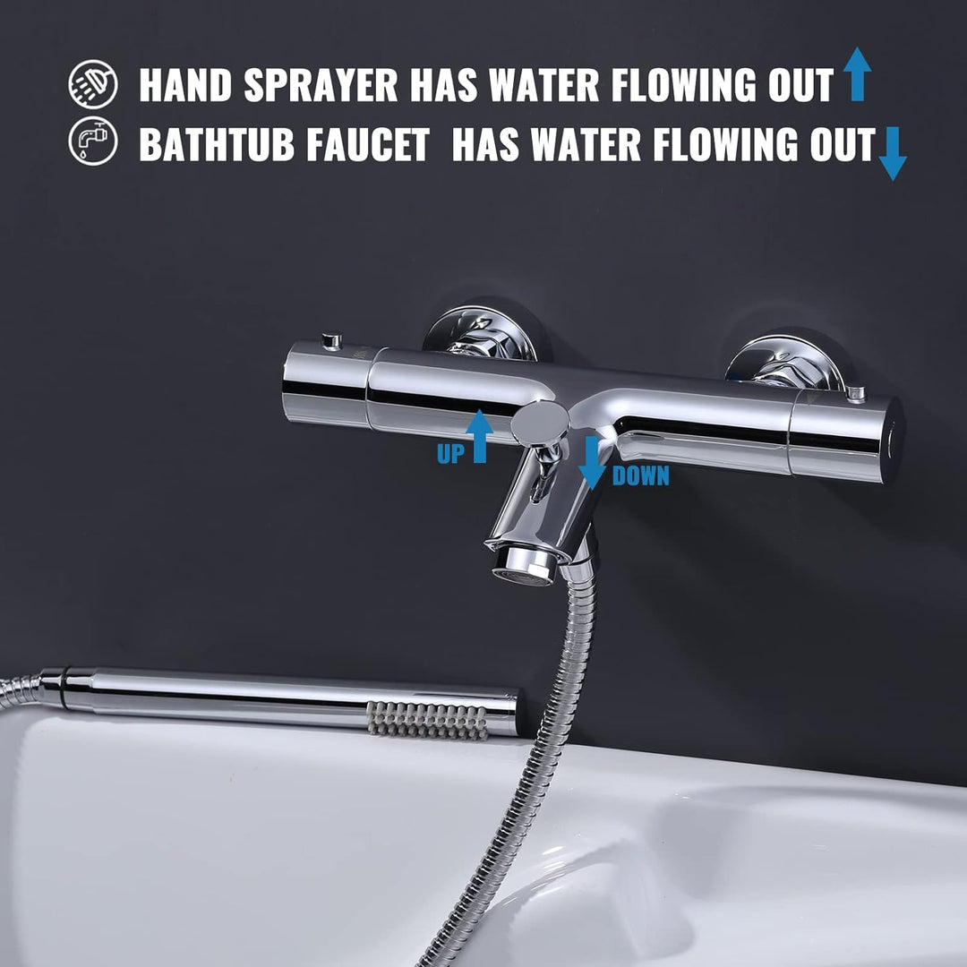 iVIGA Badewannenarmatur Thermostat, Badewannenarmatur aus Kupfer 38℃ Verbrühschutz Mischbatterie Bad