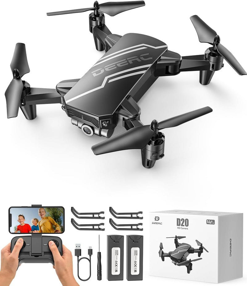 DEERC D20 Drohne für Kinder mit Kamera HD,Faltbar RC Quadcopter mit FPV Live Übertragung,lange Flugz