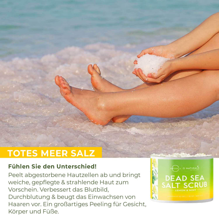 Ultra Körperpeeling Body Scrub Lemon Mint 510g - Natürliches Körperpeeling mit Totem Meer Salz - Feu