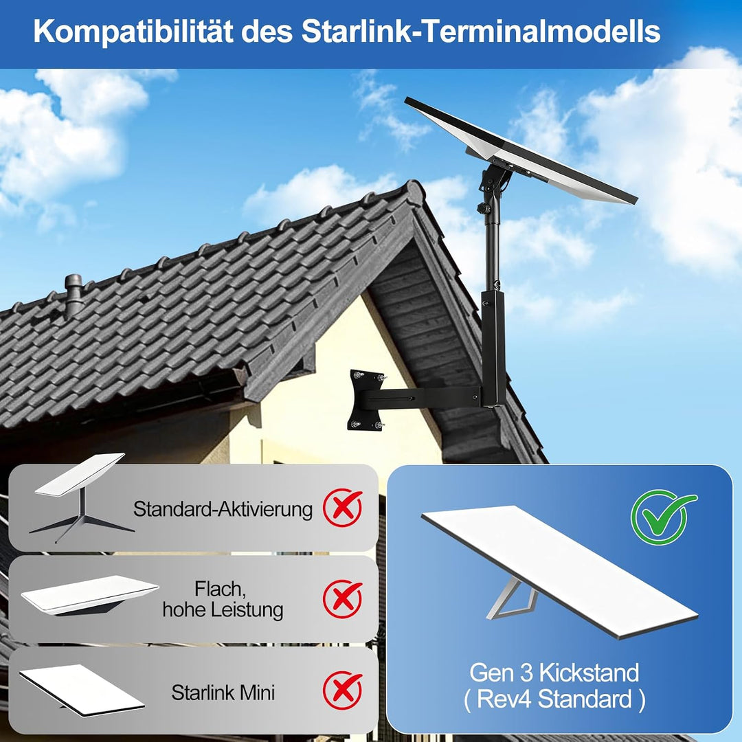 360° Verstellbare Starlink Gen 3 Halterung, Starlink Halterung Gen 3 Satz mit wasserdichtem Design,