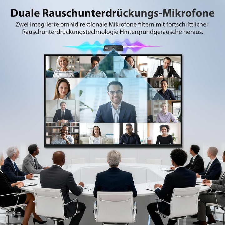 Webcam 4K - UHD PC Kamera mit USB A Klares Stereo-Audio, Automatische Lichtkorrektur Autofokus USB W