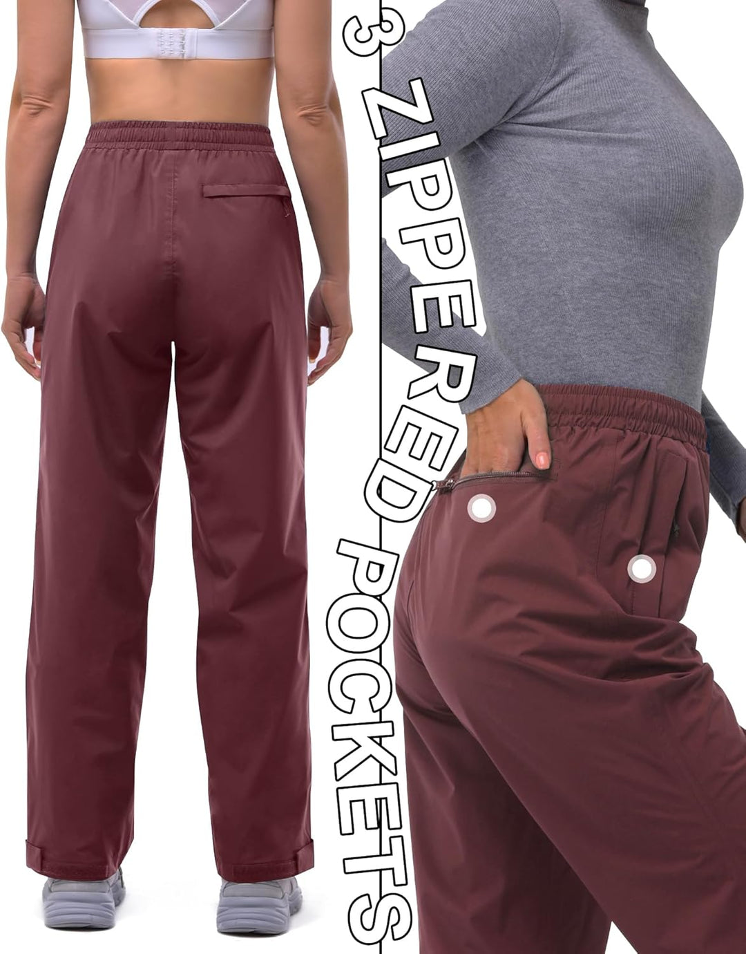 33,000ft Regenhose Damen Wasserdicht Atmungsaktiv Wanderhose Fahrrad Überziehhose Leichte Winddicht