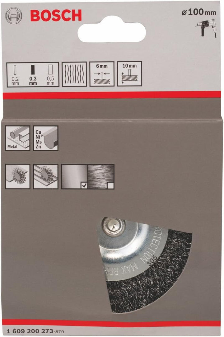 Bosch Professional 1609200273 Schleifzubehör Scheibenbürste 100 mm Grob, Schwarz (Packung mit 3)