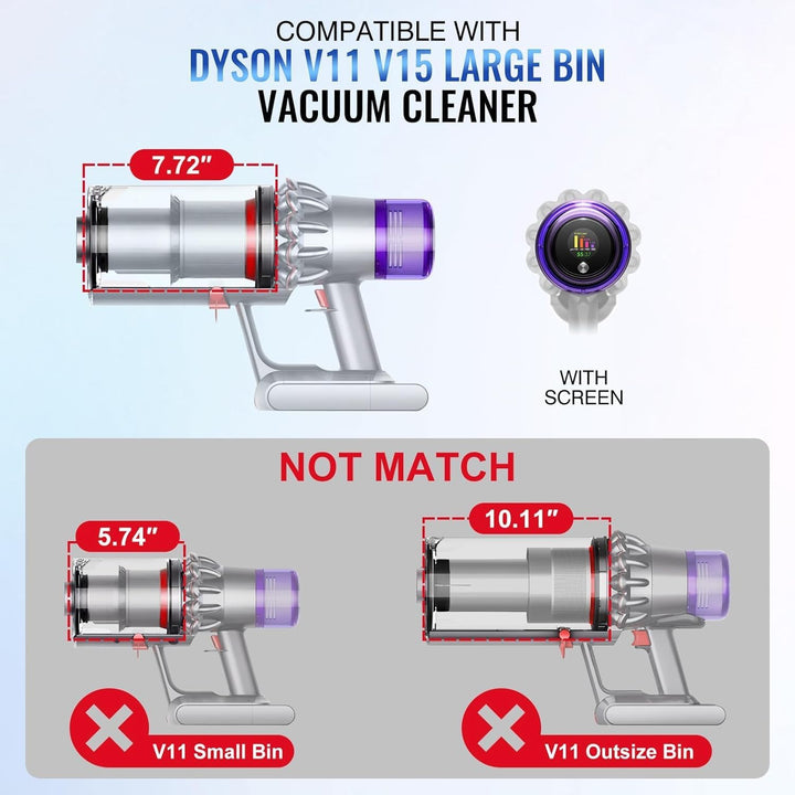 Staubbehälter für Dyson V11, V15, SV14, SV15, SV22 Staubsauger,Teile-Nr. 970050-01 und Teile-Nr. 965