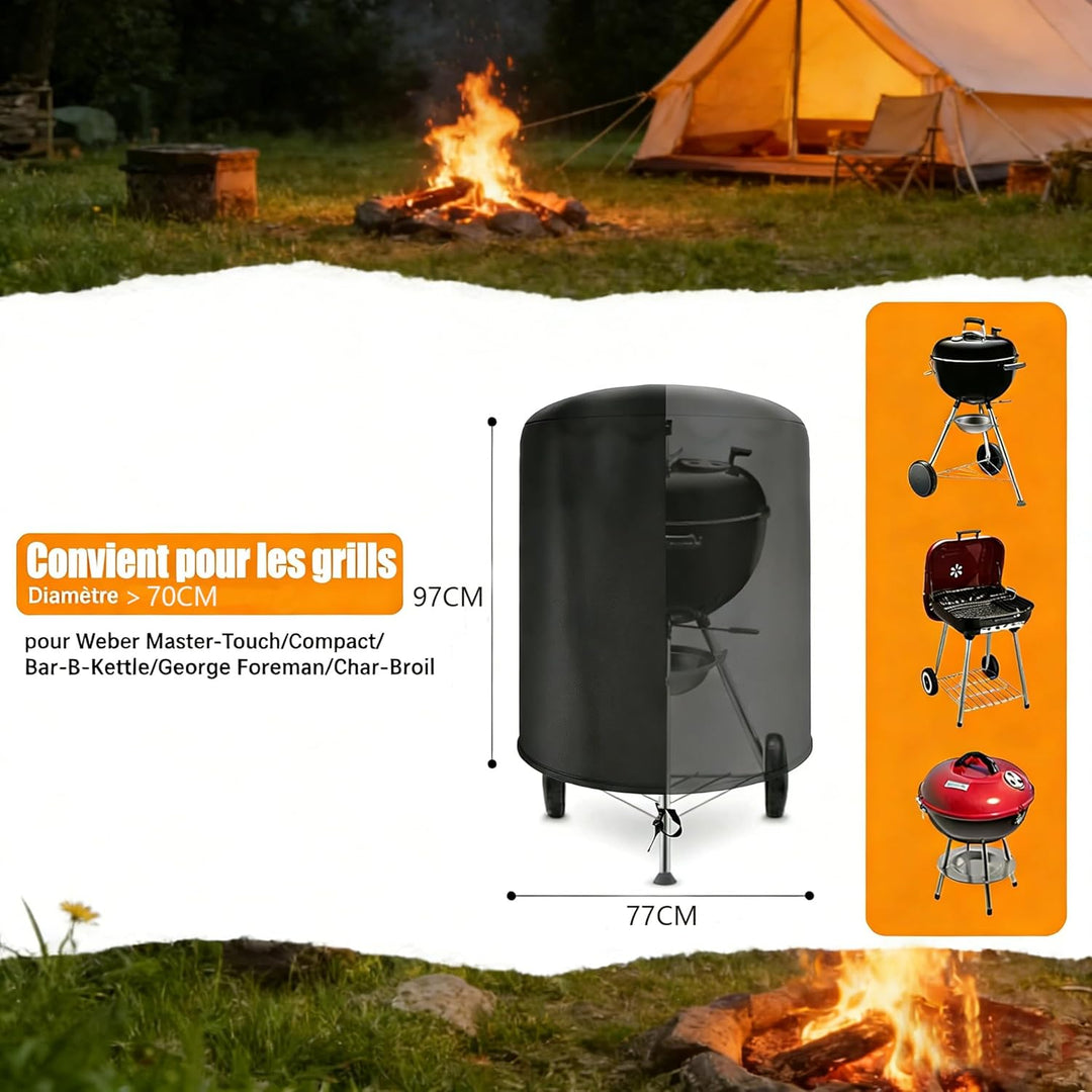 Abdeckung, Grillabdeckung Wetterfest Kugelgrill Abdeckhaube, 420D Oxford Holzkohlegrill Abdeckplane