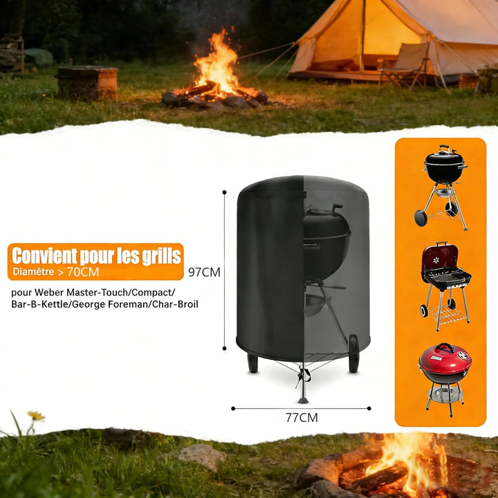Abdeckung, Grillabdeckung Wetterfest Kugelgrill Abdeckhaube, 420D Oxford Holzkohlegrill Abdeckplane