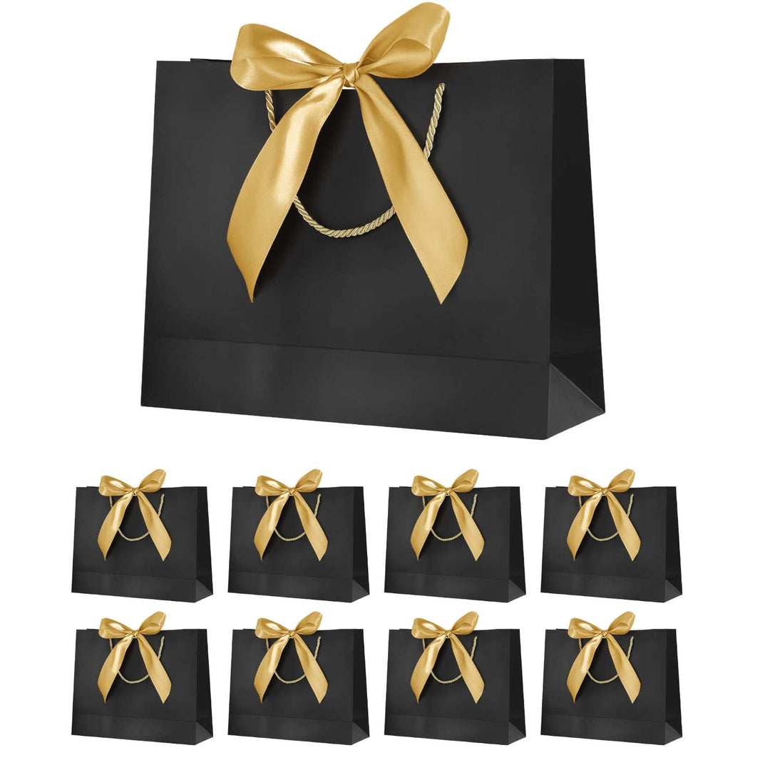 Geschenktüten aus Papier mit Schleifenbändern,Geschenktaschen mit Henkel,Papiertüten für Geburtstag,