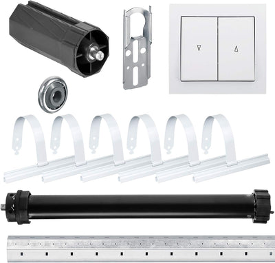 NOBILY *** Rolladen-Komplett-Set für 60mm (SW60) Achtkantwelle Maxi-Rolladenmotor 20Nm + Wippschalte