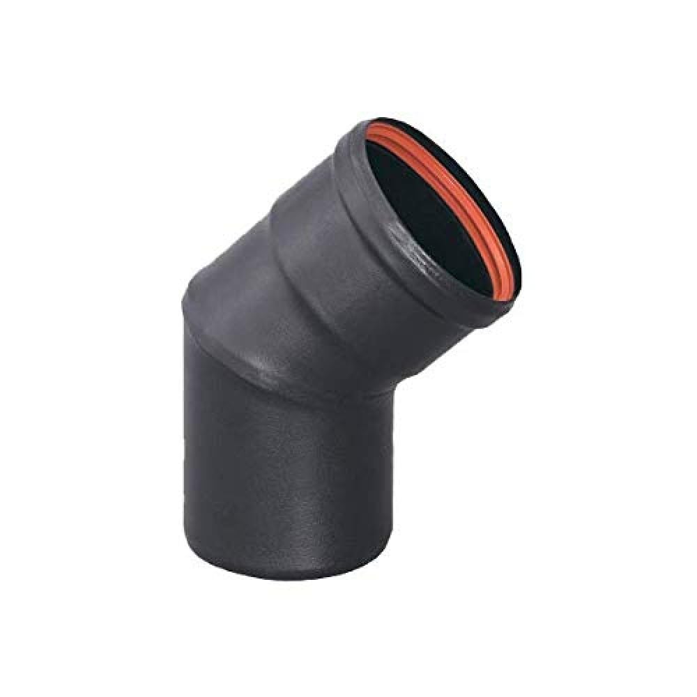 S&M 485541 Rohrbogen 45° M-H emailliert 850° C-Ø80mm für Rauchabzug Kamin- und Pelletkamin schwarz