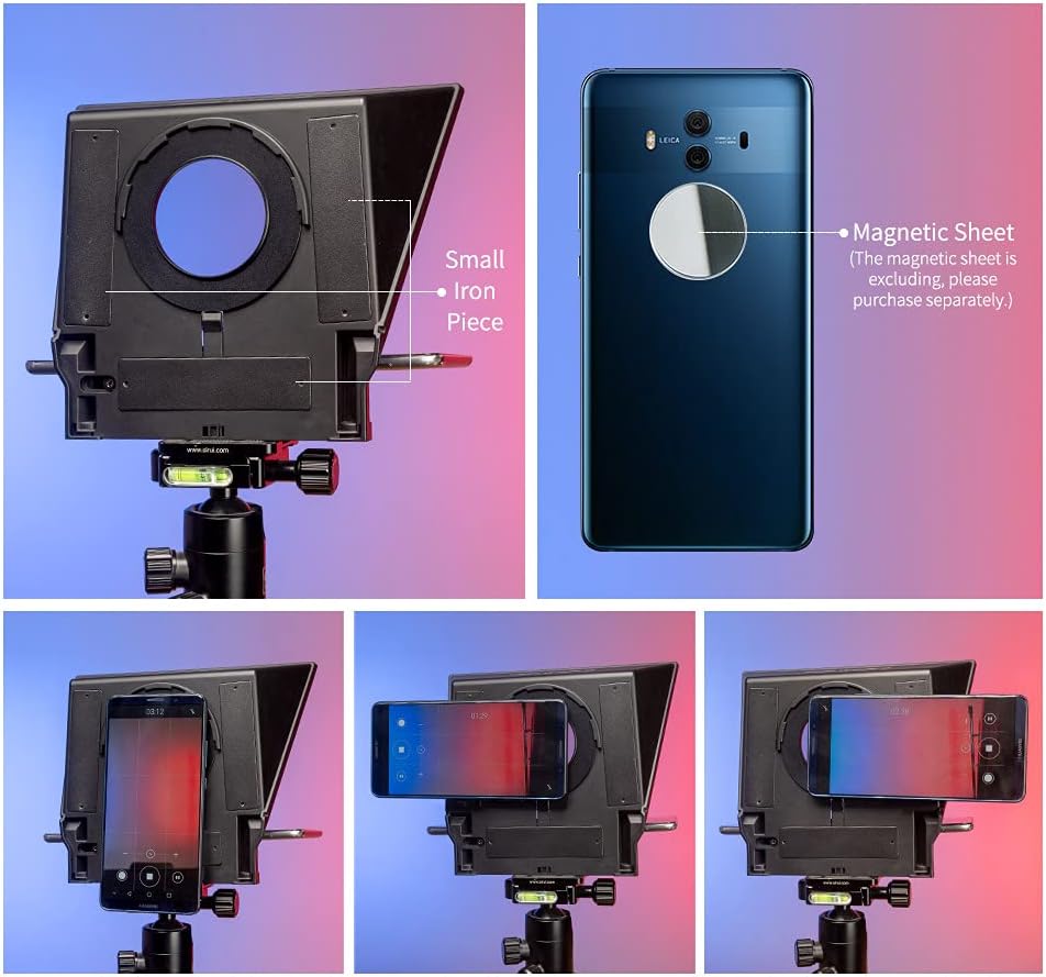 FEELWORLD TP2 Portable Teleprompter Kit für Smartphone iPad Tablet DSLR-Kameras, mit Fernbedienung u