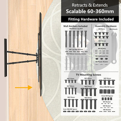 BONTEC TV Wandhalterung Schwenkbar Neigbar Fernseher Halterung für 37-80 Zoll Fernseher (ca. 94-203c