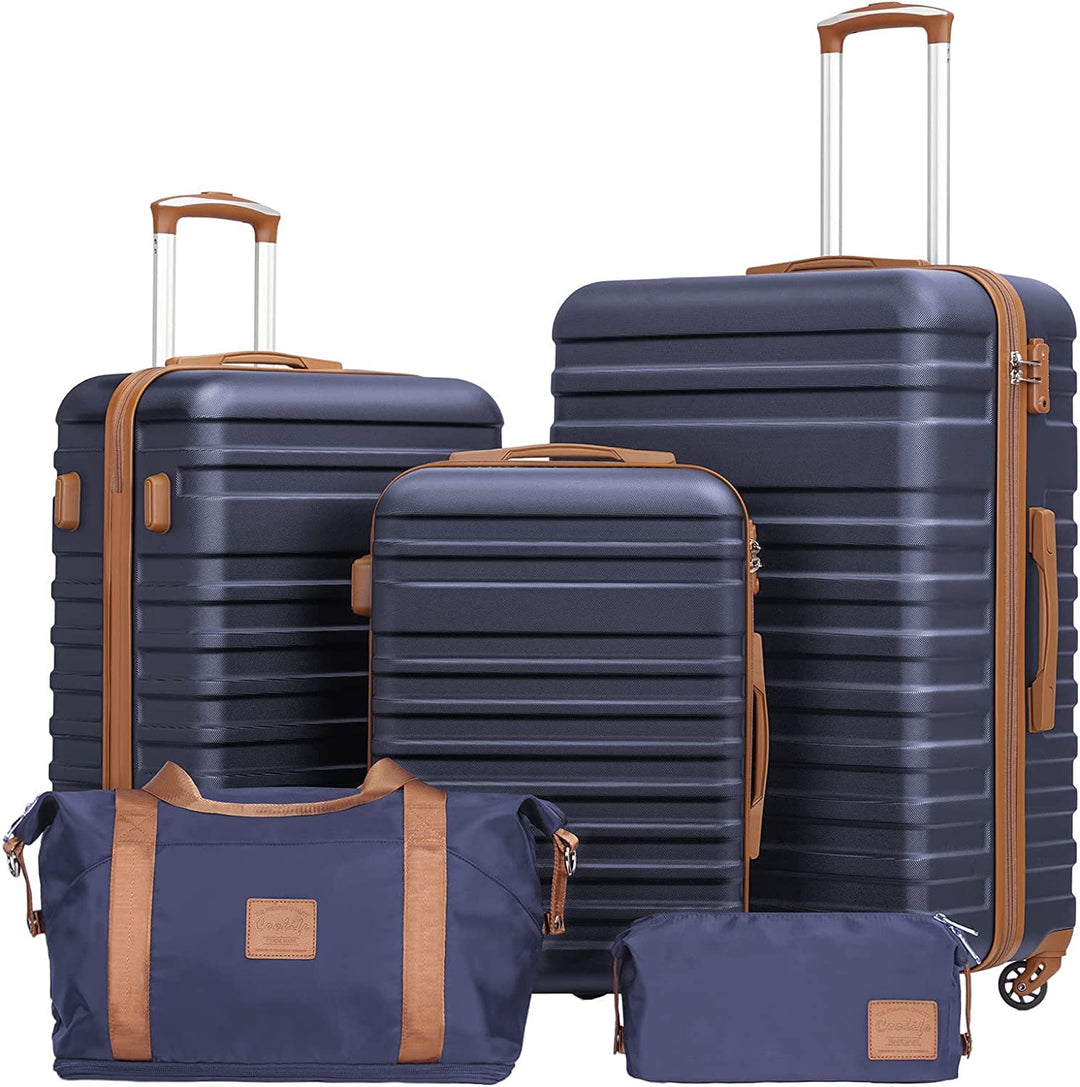 COOLIFE Koffer Trolley Koffer Reisekoffer von ABS Hartschalen Trolley 4 Rollen TSA-Schloss Der Koffe