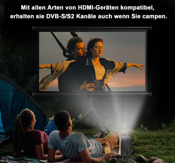 Dcolor DVB-S/S2 Sat Receiver - HDMI Full-HD 1080P Satelliten Receiver TV Stick [Versteckt hinter TV]
