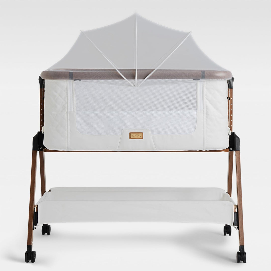 SnooBee Babybett Beistellbett Baby & Co-Sleeper – Höhenverstellbares Babybett mit Matratze, Rollen m