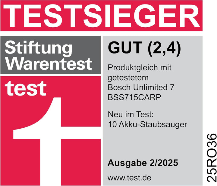 Bosch Akku-Staubsauger Unlimited 7 BSS715FRSH, kabellos, Knickrohr, Hygiene-Filter, 10 Jahre Motorga