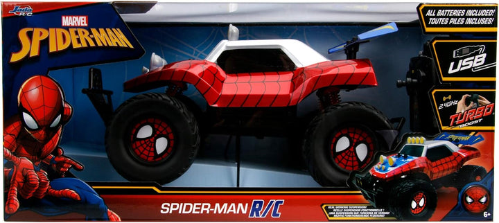 Jada Toys 253228000 Spider Marvel RC Spiderman, Buggy, Ferngesteuertes Auto, Turbofunktion, 2-Kanal