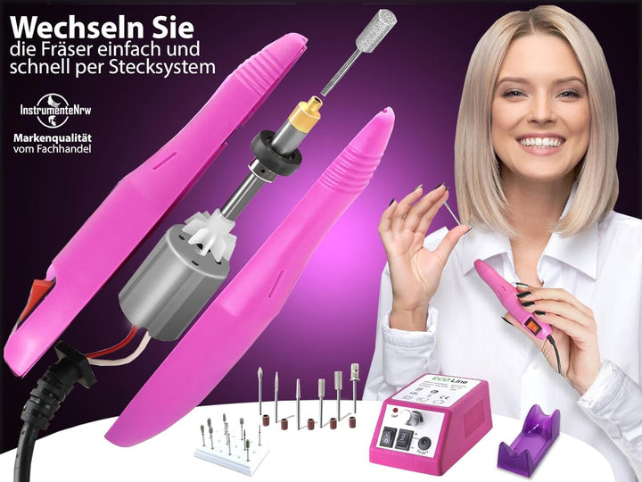 Elektrische Nagelfeile Kombi-Fusspflegegerät für Maniküre und Pediküre Set-Angebot mit Profi Diamant
