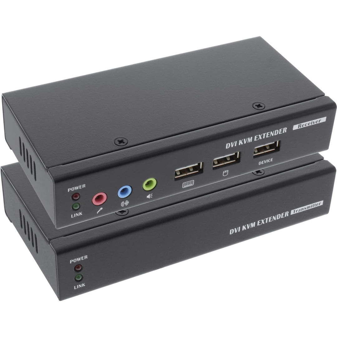 InLine 61640 DVI USB KVM Extender, Verlängerung über UTP, mit Audio, bis 50m