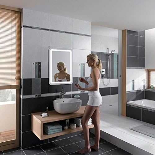 Willonin Badspiegel mit Beleuchtung,Badezimmerspiegel mit Beleuchtung, LED Touch, Energiesparend, wa