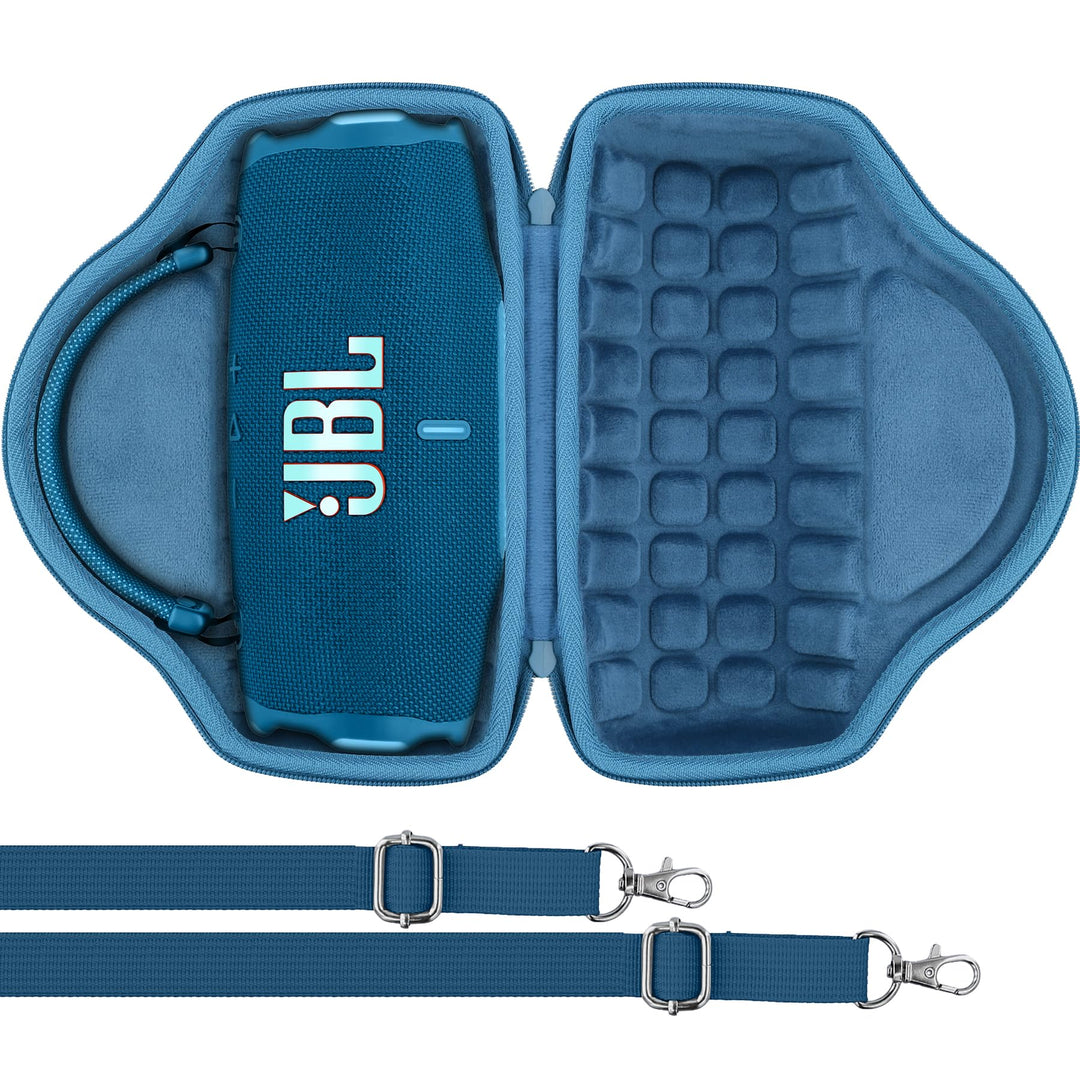 Aenllosi Hartschalenhülle für JBL Charge 6 Lautsprecher mit Schulterriemen Blau, Blau