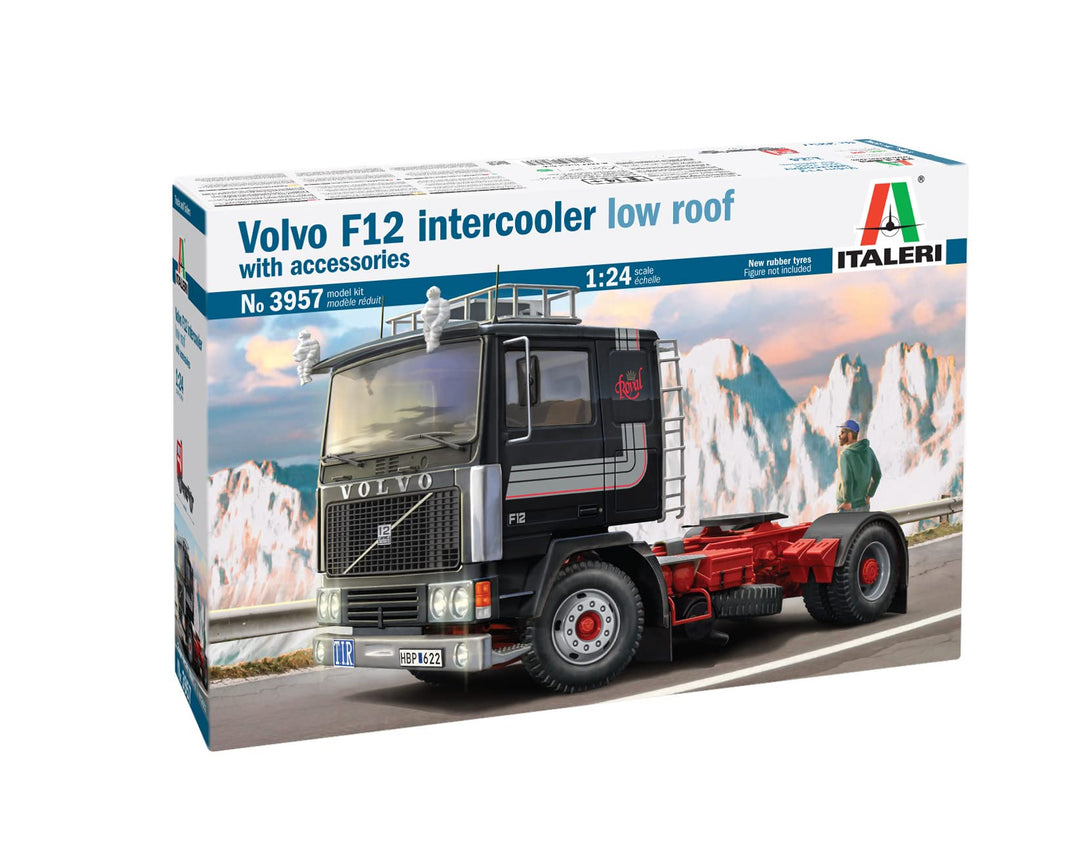 Italeri 3957 3957S-1:24 Volvo F-12 Intercooler Low Roof-Modellbau, Bausatz, Standmodellbau, Basteln,