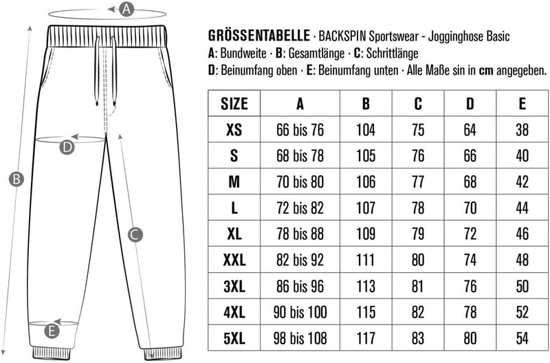 BACKSPIN Sportswear - Jogginghose Basic Farbe Wei§, Grš§e 4XL