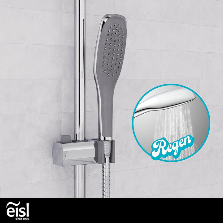 EISL Duschset EASY FRESH, Duschsystem ohne Armatur 2 in 1 mit grosser Regendusche (250 x 200 mm) und