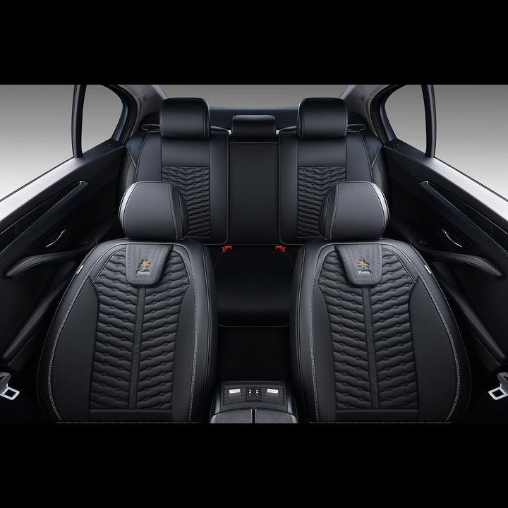 FLORICH Florcih Autositzbezüge, Premium Leder-Vorder und Rücksitzbezüge, 5 Stück, universelles Auto-