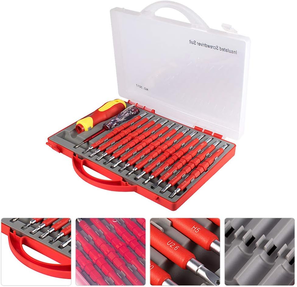 Housoutil Isolierte Elektriker Schraubendreher Set 26- In- 1 Isolierte Elektriker Schraubendreher Sc