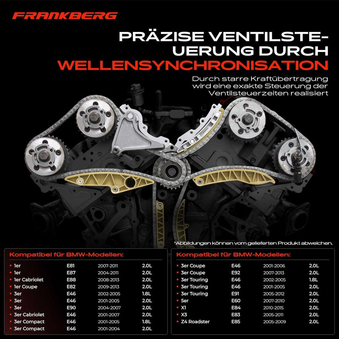 4x Steuerkettensatz für 1er E81 E87 E88 120i 3er E46 316i 318i 5er E60 520i X1 E84 X3 E83 Z4 Roadste