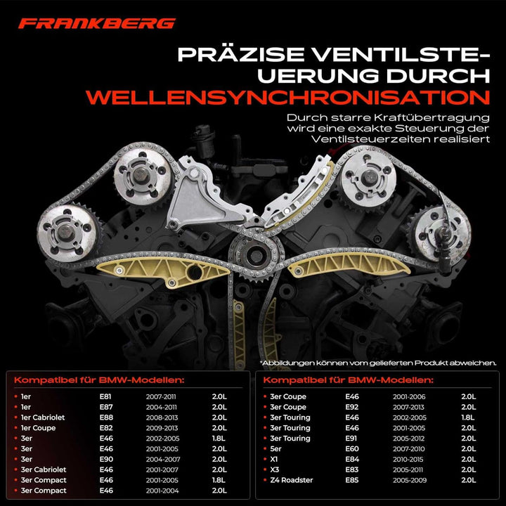 4x Steuerkettensatz für 1er E81 E87 E88 120i 3er E46 316i 318i 5er E60 520i X1 E84 X3 E83 Z4 Roadste