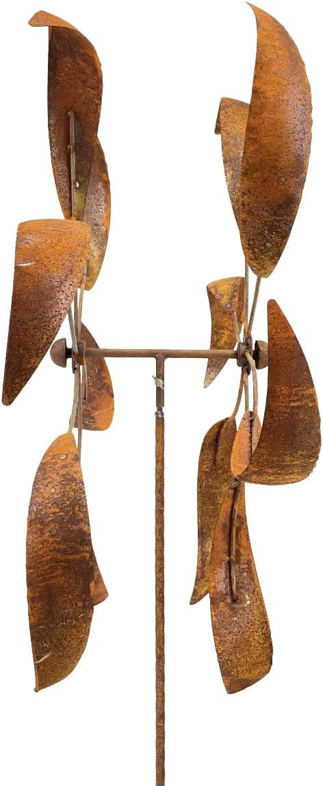 Grosses Metall Windrad 'Blume XXL' - massives Windspiel Windmühle für den Garten - wetterfest und st