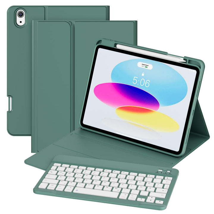 GKABXY Hülle mit Tastatur für iPad A16 11 Generation 2025/10 Generation 2022(11/10.9 Zoll), Soft TPU