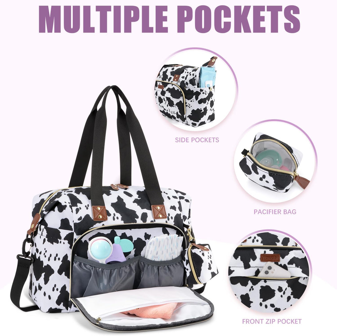 Tuwubi Wickeltasche Rucksack mit Schnullertasche, grosse Reise-Wickeltasche für Mama und Papa, multi